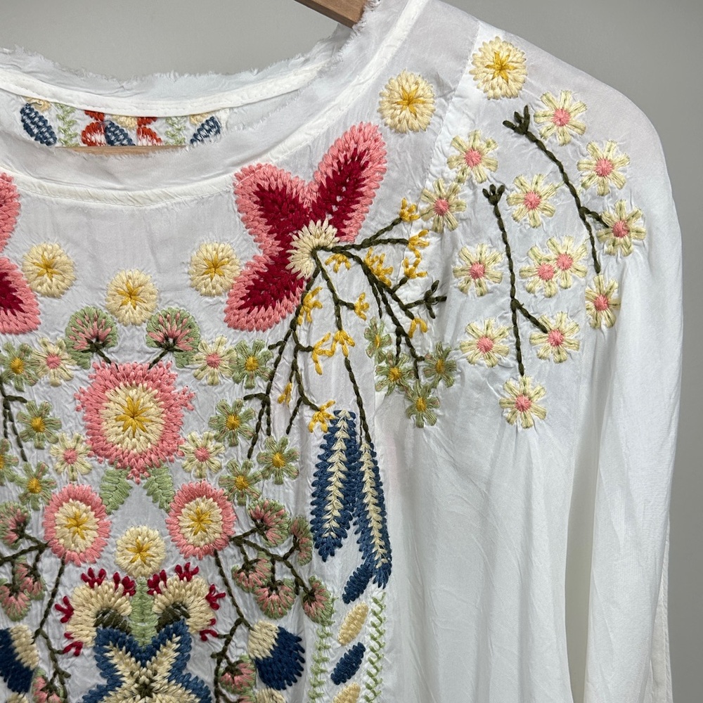 Rare Johnny Was Biya Embroidered Blouse - Picture 7 of 13